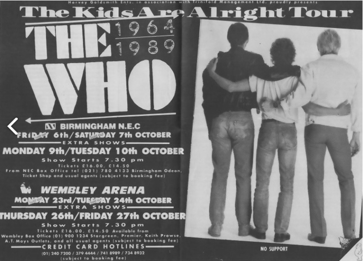 The Who - Kids are alright tour - 1989